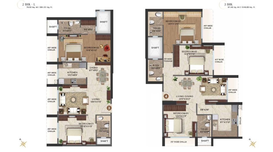 Crystal-Ayuddha-Eved-Floor-Plan-2 and 3 BHK